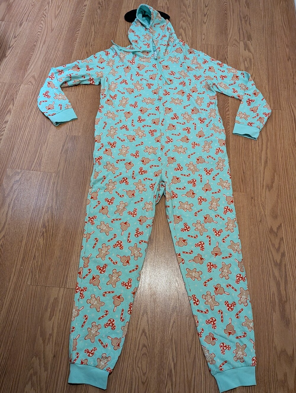 NEW Disney Mickey One Piece Pajama Christmas Cookies Outfit Large